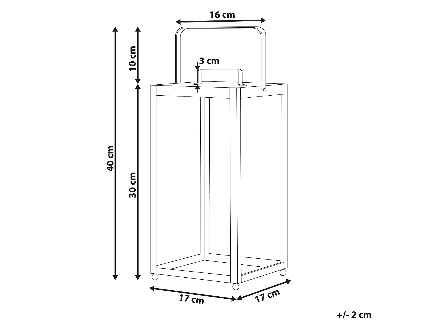 Lanterne LEPAR Métal 30 cm Noir