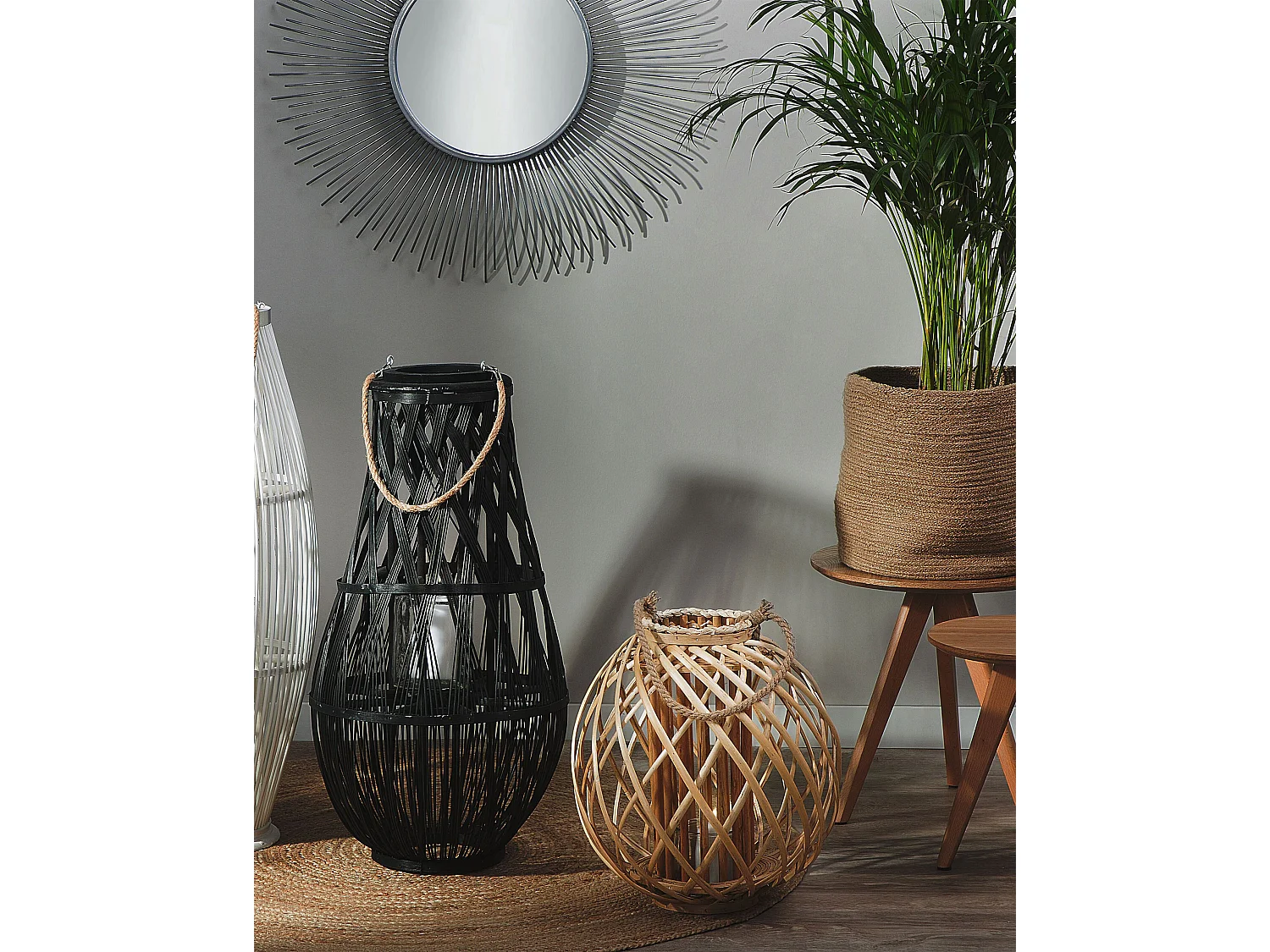 Lanterne SAMOA Bois de saule 41 cm Naturel