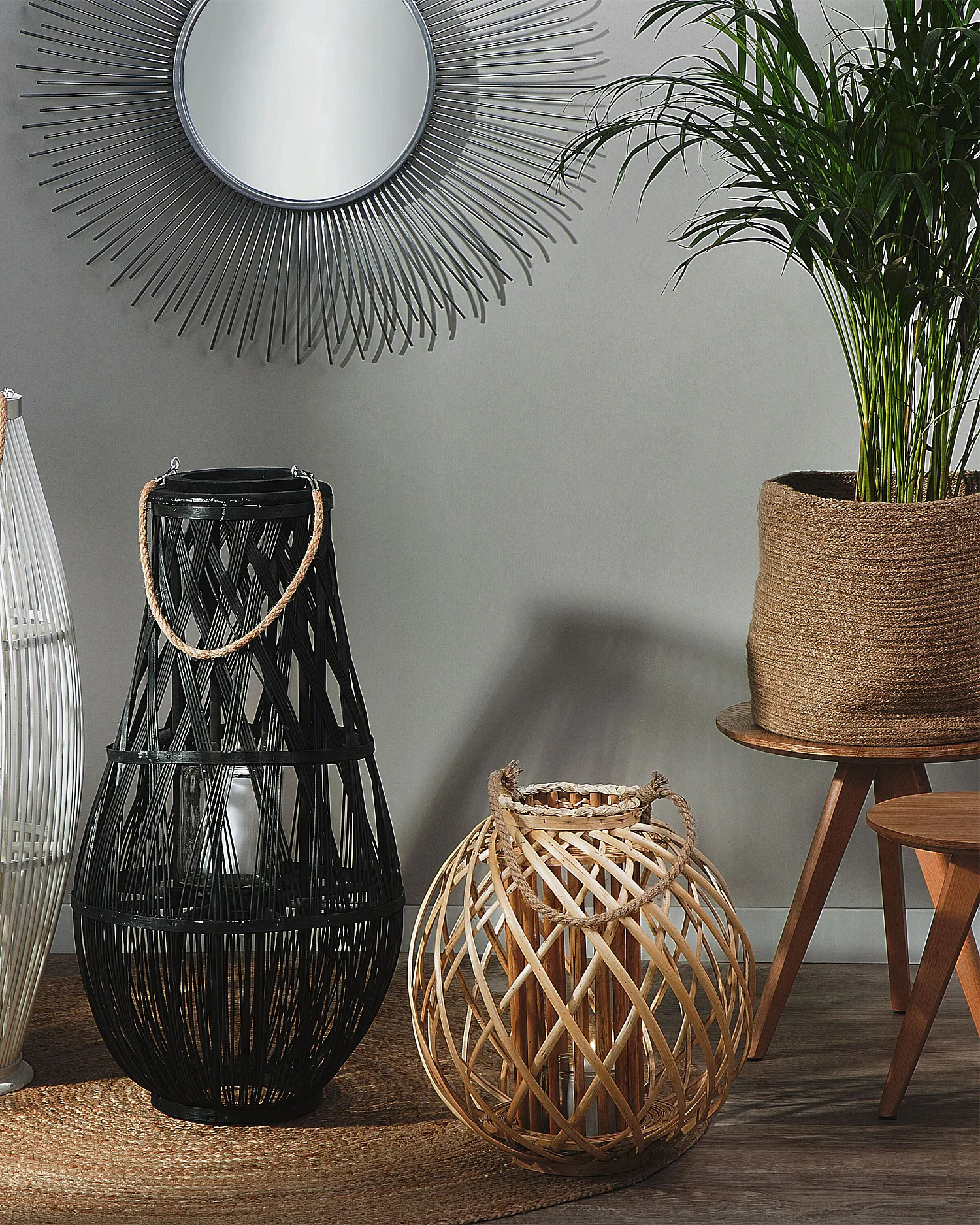 Lanterne SAMOA Bois de saule 41 cm Naturel