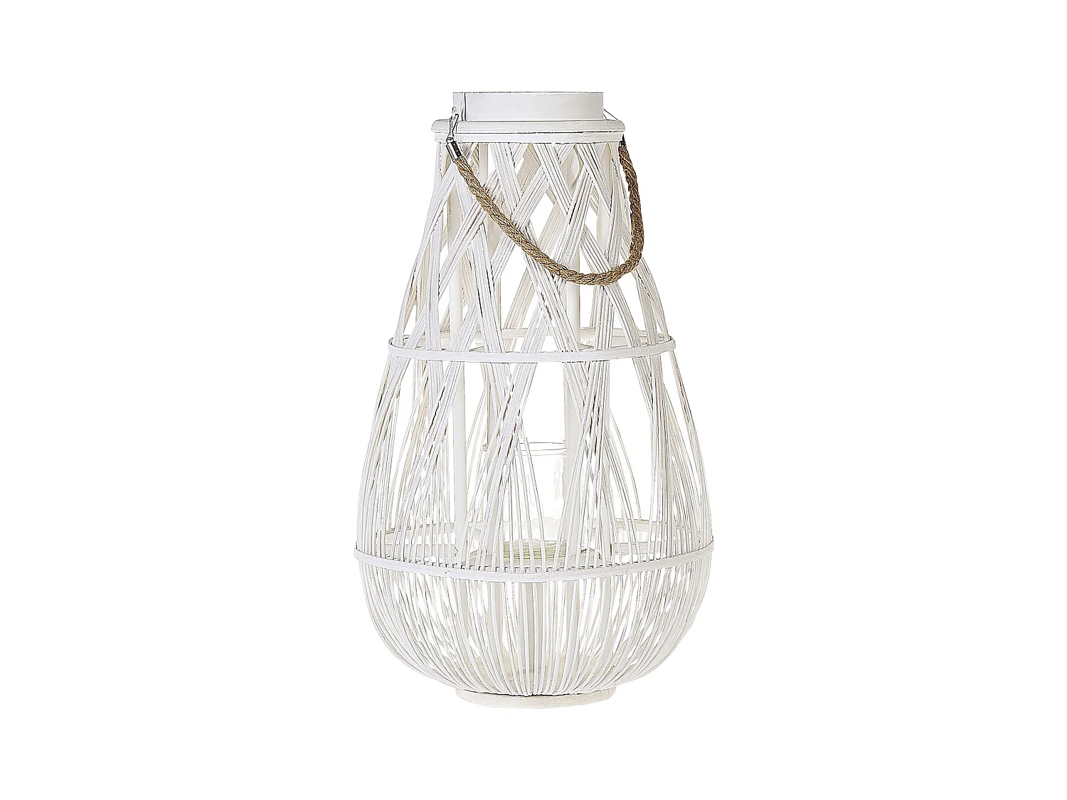 Lanterne TONGA Bambou 56 cm Blanc