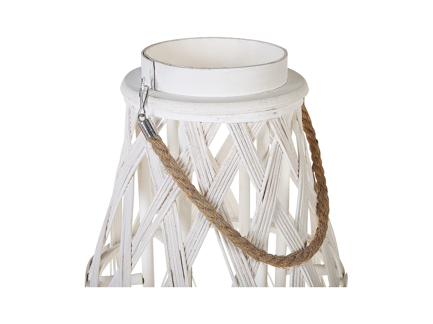 Linterna TONGA Madera de bambú 56 cm Blanco