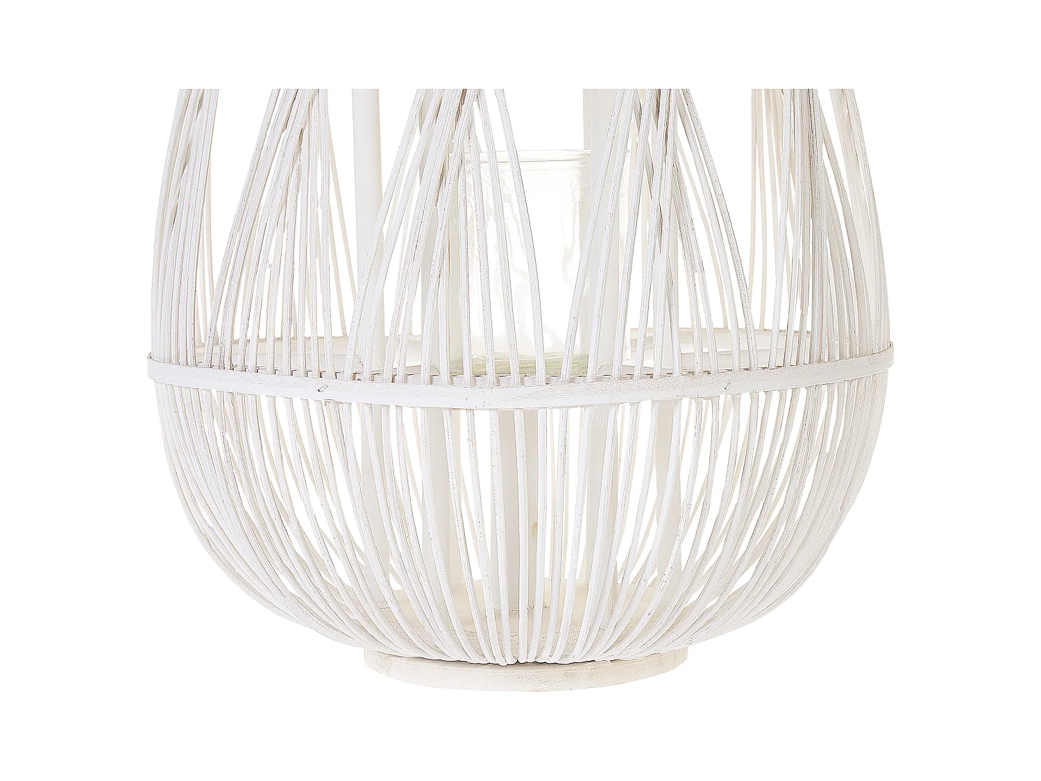 Linterna TONGA Madera de bambú 56 cm Blanco