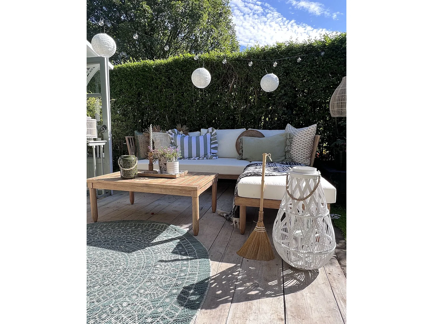 Lanterne TONGA Bambou 56 cm Blanc