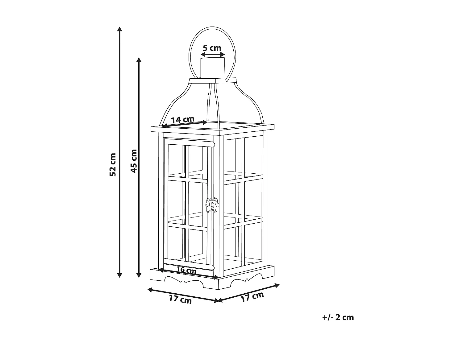 Dekorative Laterne 52 cm hergestellt aus Eisen in Schwarz Clara