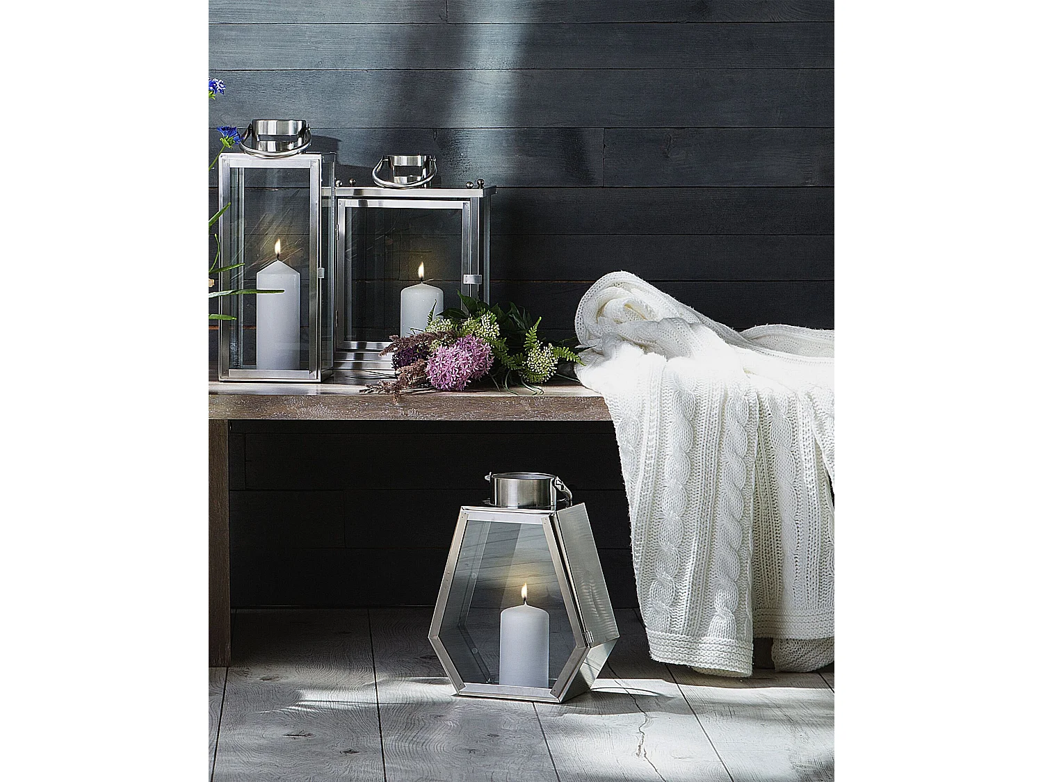 Lanterne argentée TENERIFE