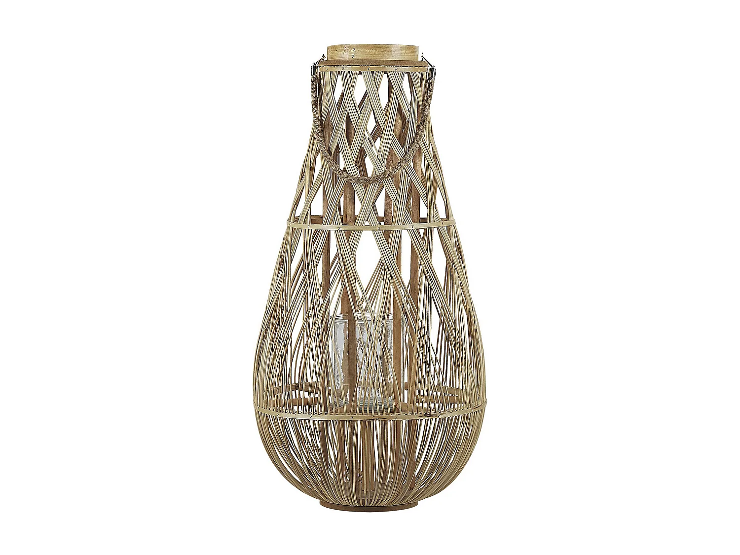 Lampion TONGA Drewno bambusowe 77 cm Naturalny