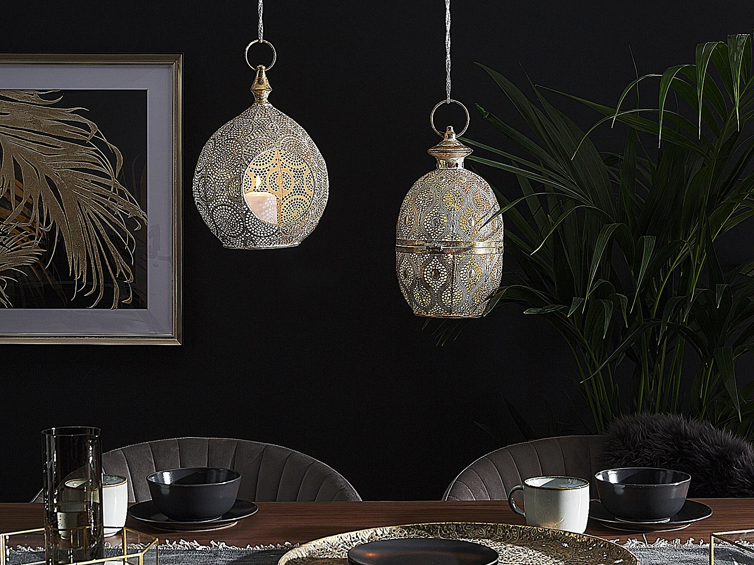 Lanterna AMORGOS Metallo 34 cm Oro