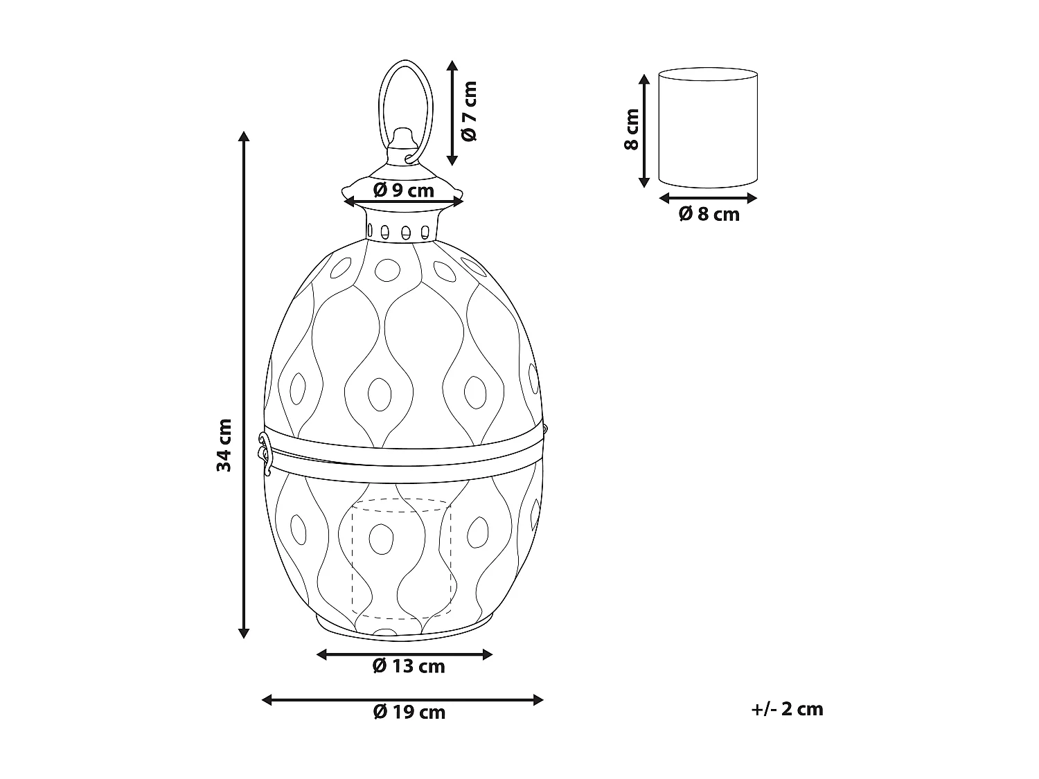 Lanterne AMORGOS Métal 34 cm Doré