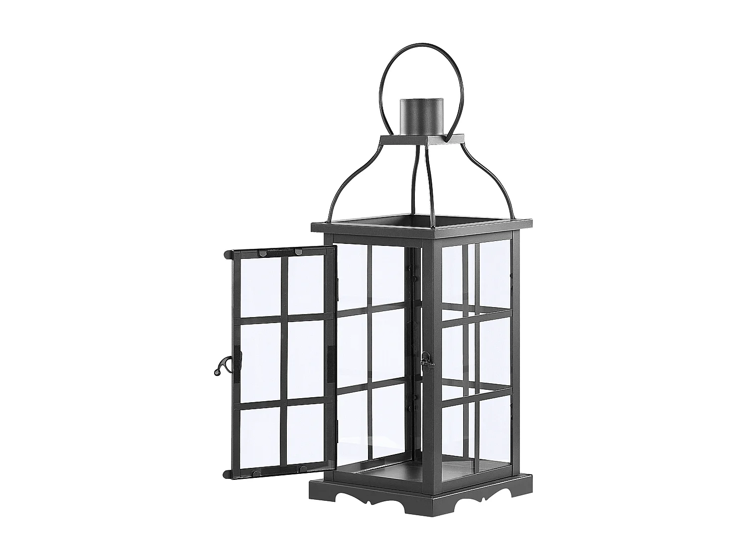 Windlichtlaterne Gartenlaterne Höhe 42 cm schwarz Eisen Dekolaterne Clara