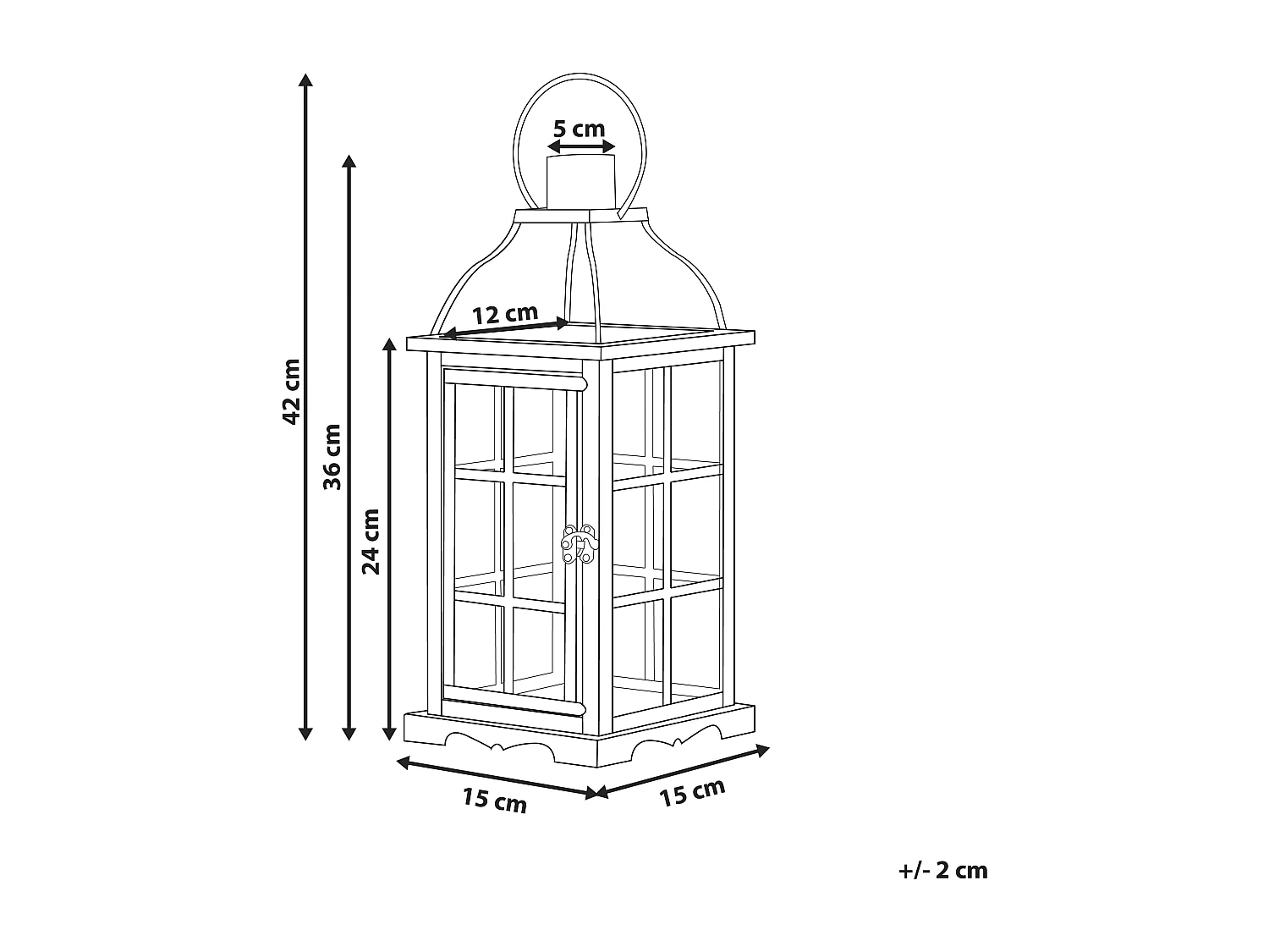 Lanterna CLARA Metallo 42 cm Nero
