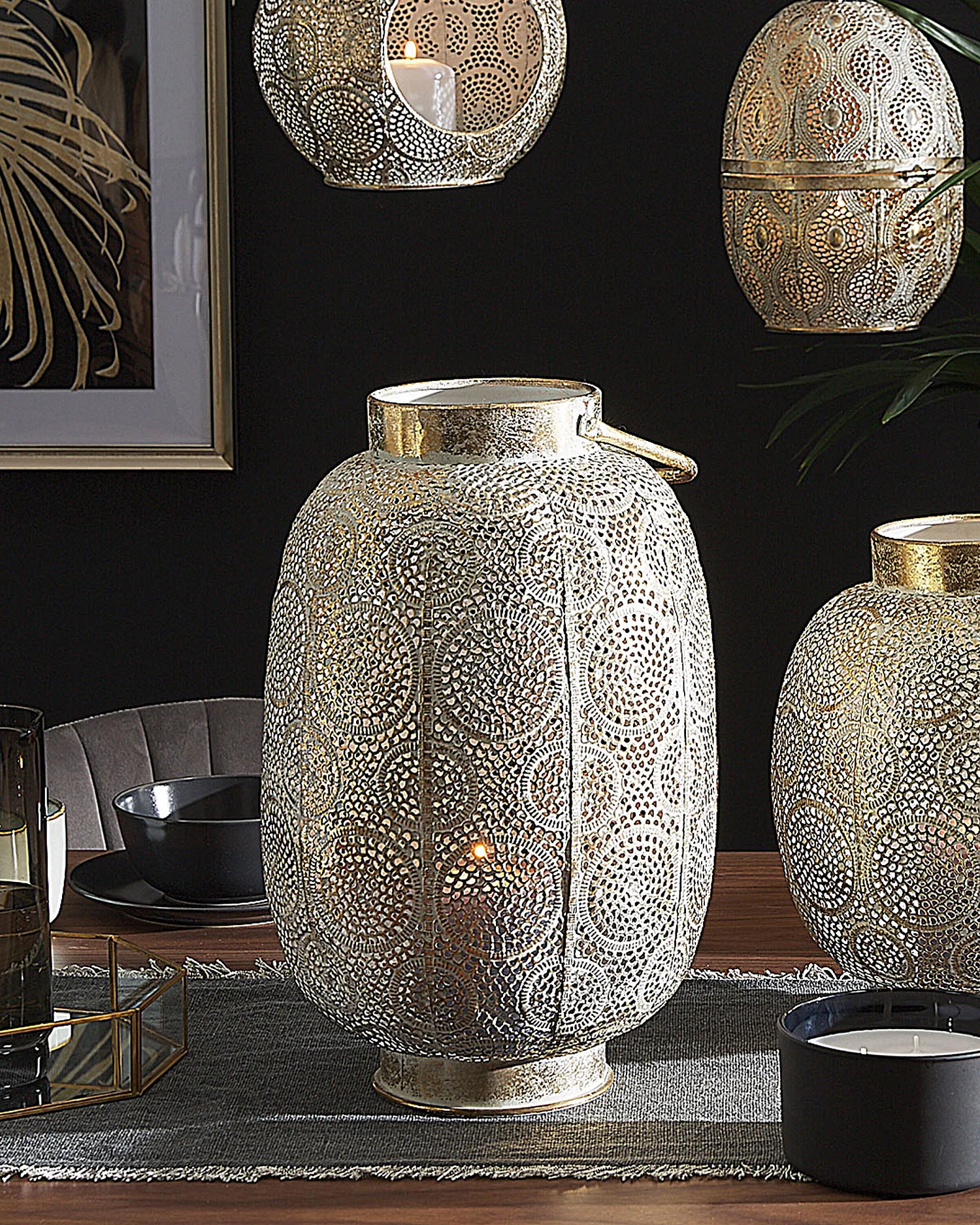 Lanterne LANTAU Métal 40 cm Doré