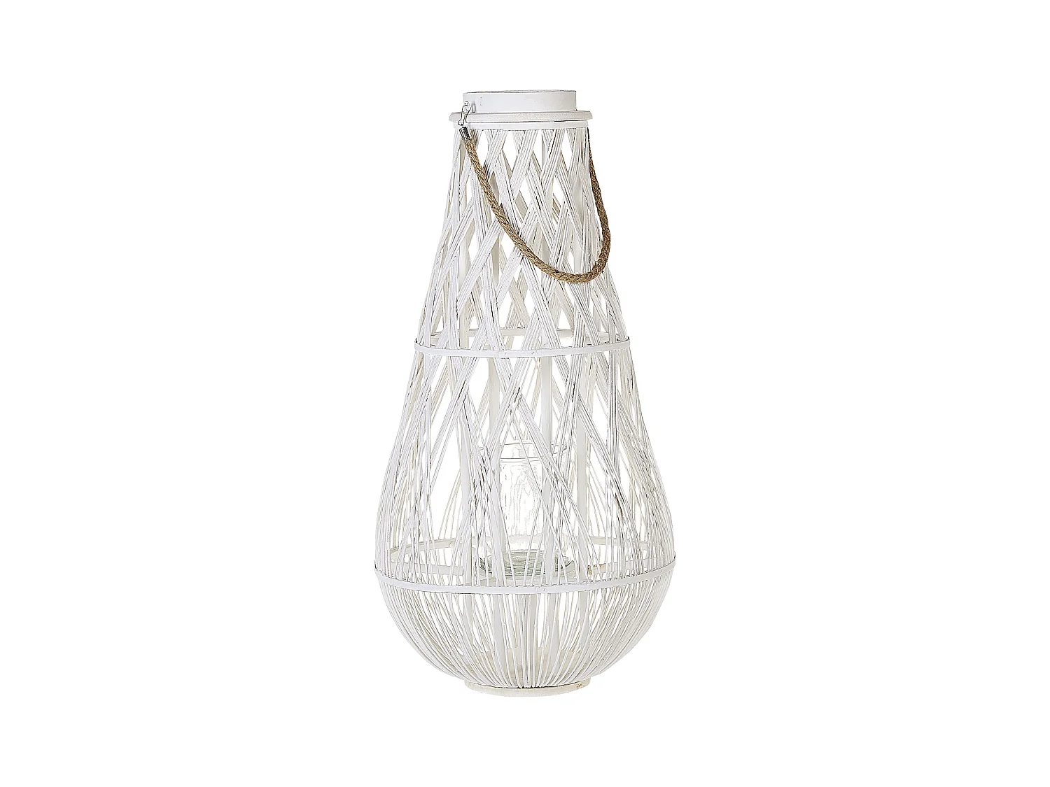 Lanterne TONGA Bambou 77 cm Blanc