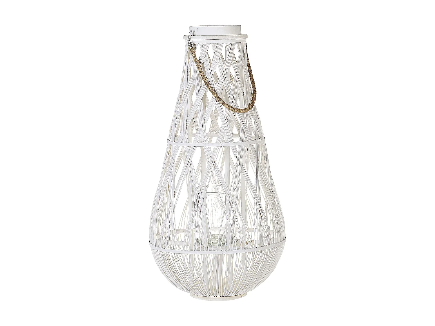 Lantaarn TONGA Bamboehout 77 cm Wit