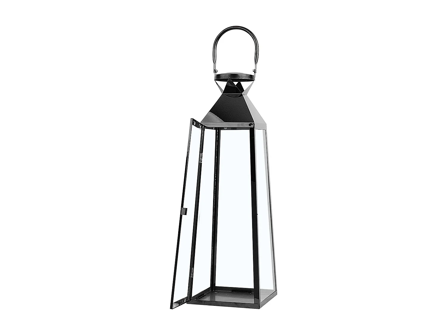 Lanterne CRETE Acier inox 42 cm Noir