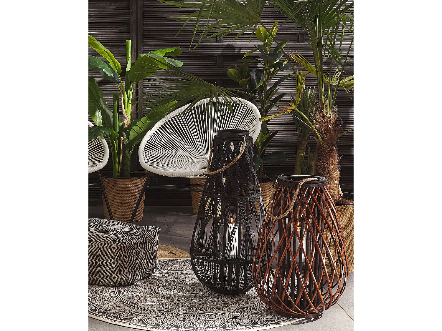Lanterne KIUSIU Bois 60 cm Marron