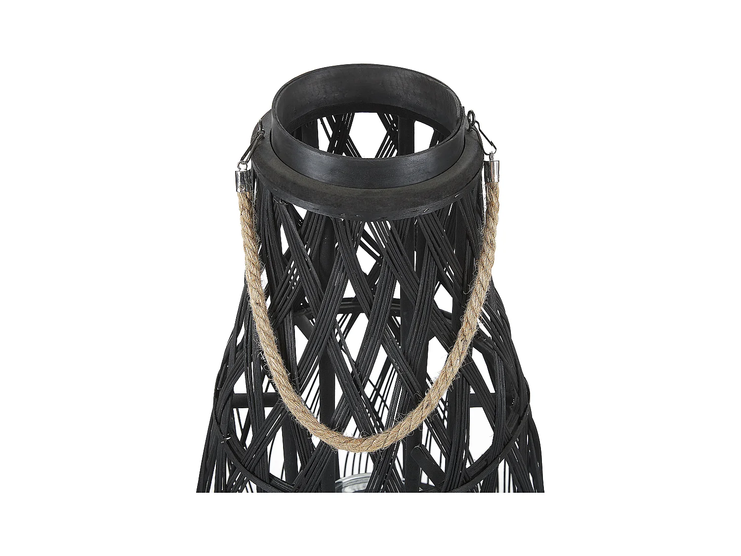 Linterna TONGA Madera de bambú 77 cm Negro