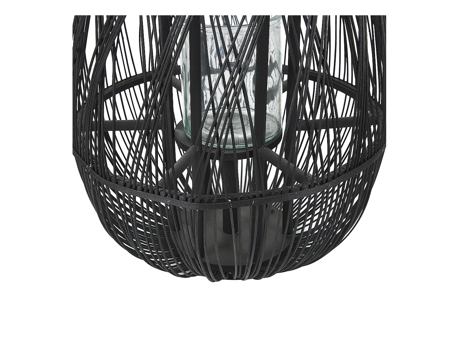 Linterna TONGA Madera de bambú 77 cm Negro