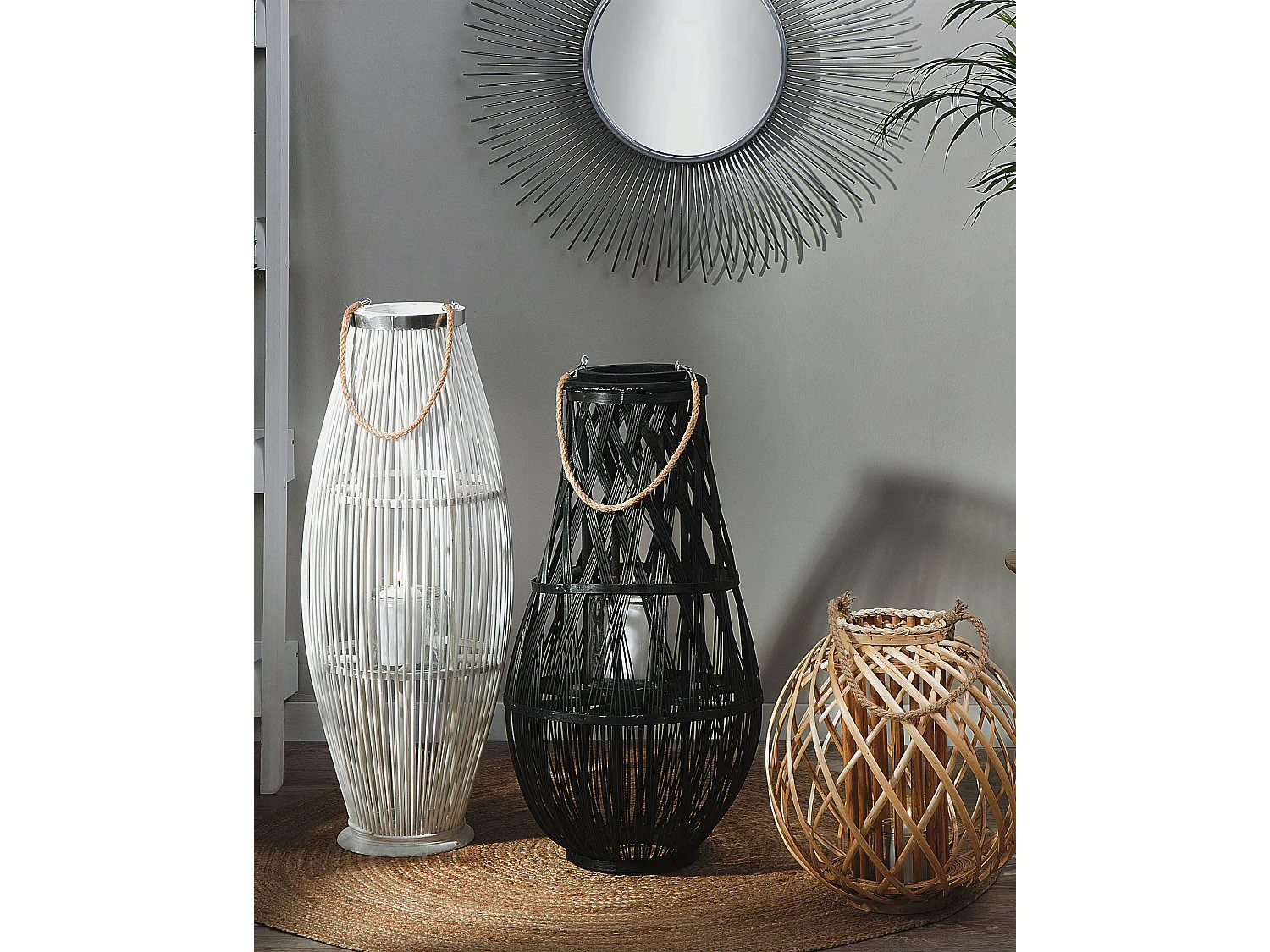 Lanterne TONGA Bambou 77 cm Noir