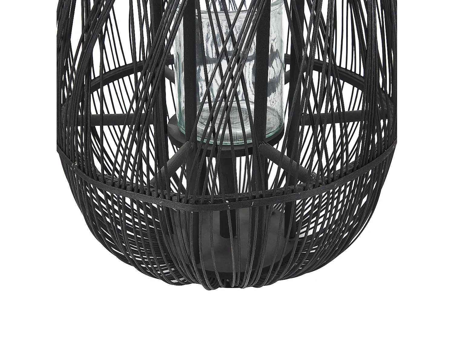 Lantaarn TONGA Bamboehout 77 cm Zwart