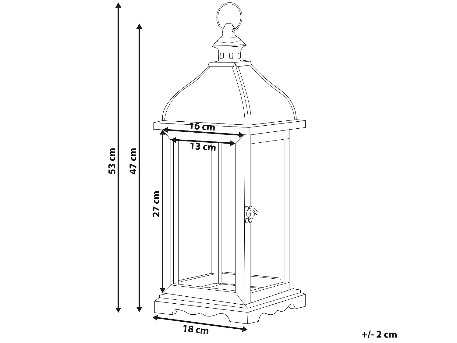 Lampion SAMAR Drewno 47 cm Biały