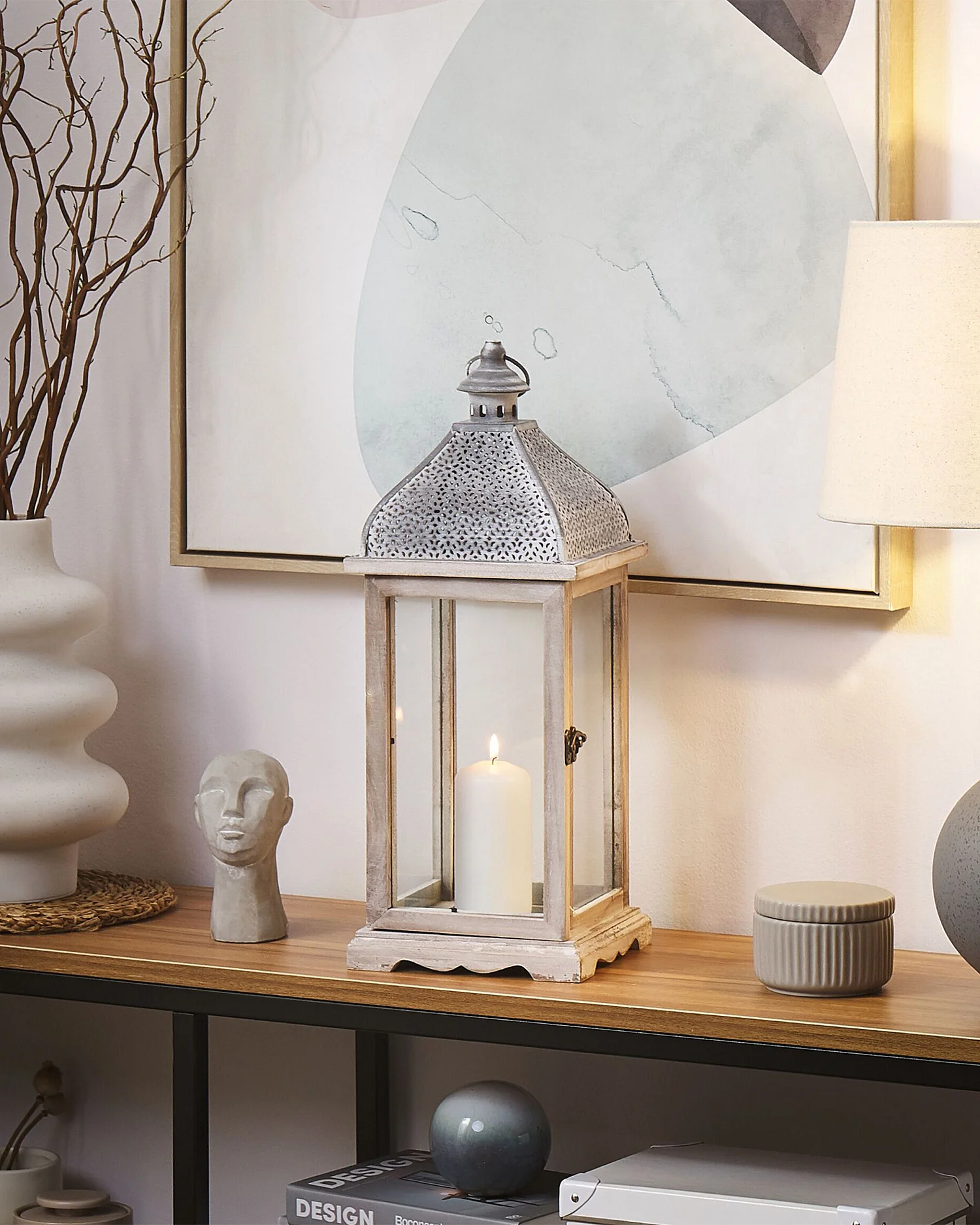 Lanterna SAMAR Legno 47 cm Bianco