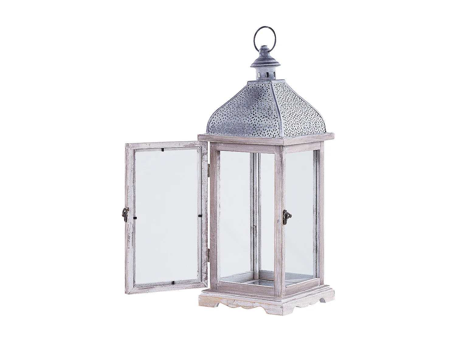 Lampion SAMAR Drewno 47 cm Biały