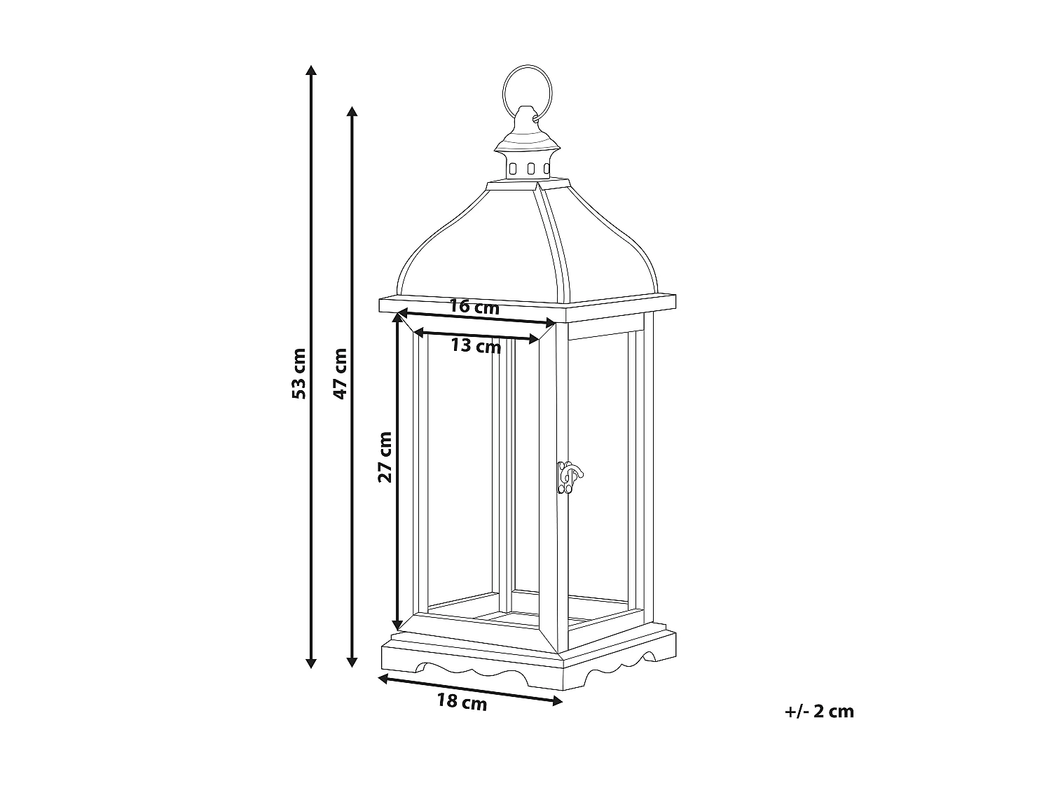 Lanterna SAMAR Legno 47 cm Bianco