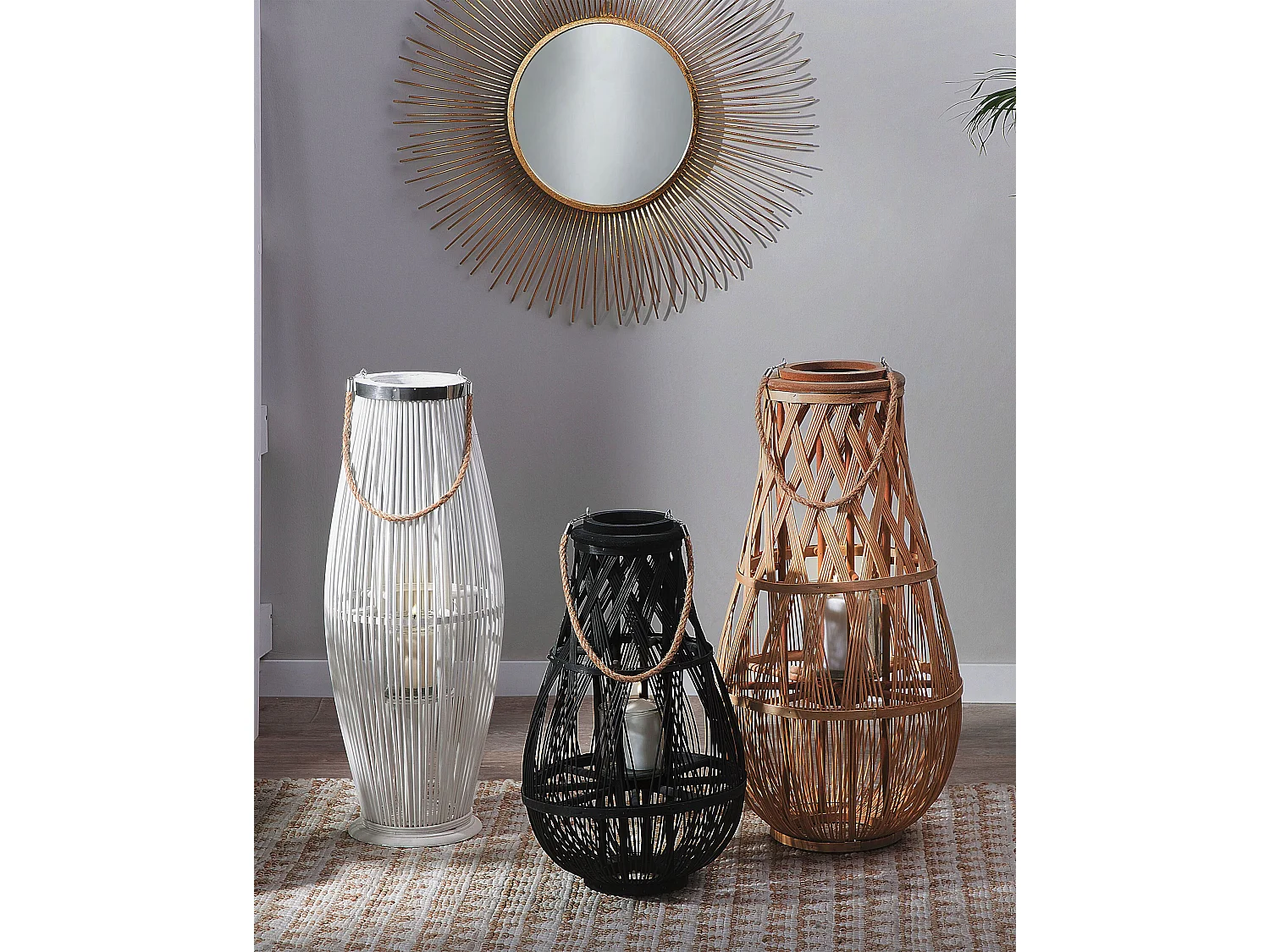 Lanterne TONGA Bambou 56 cm Noir