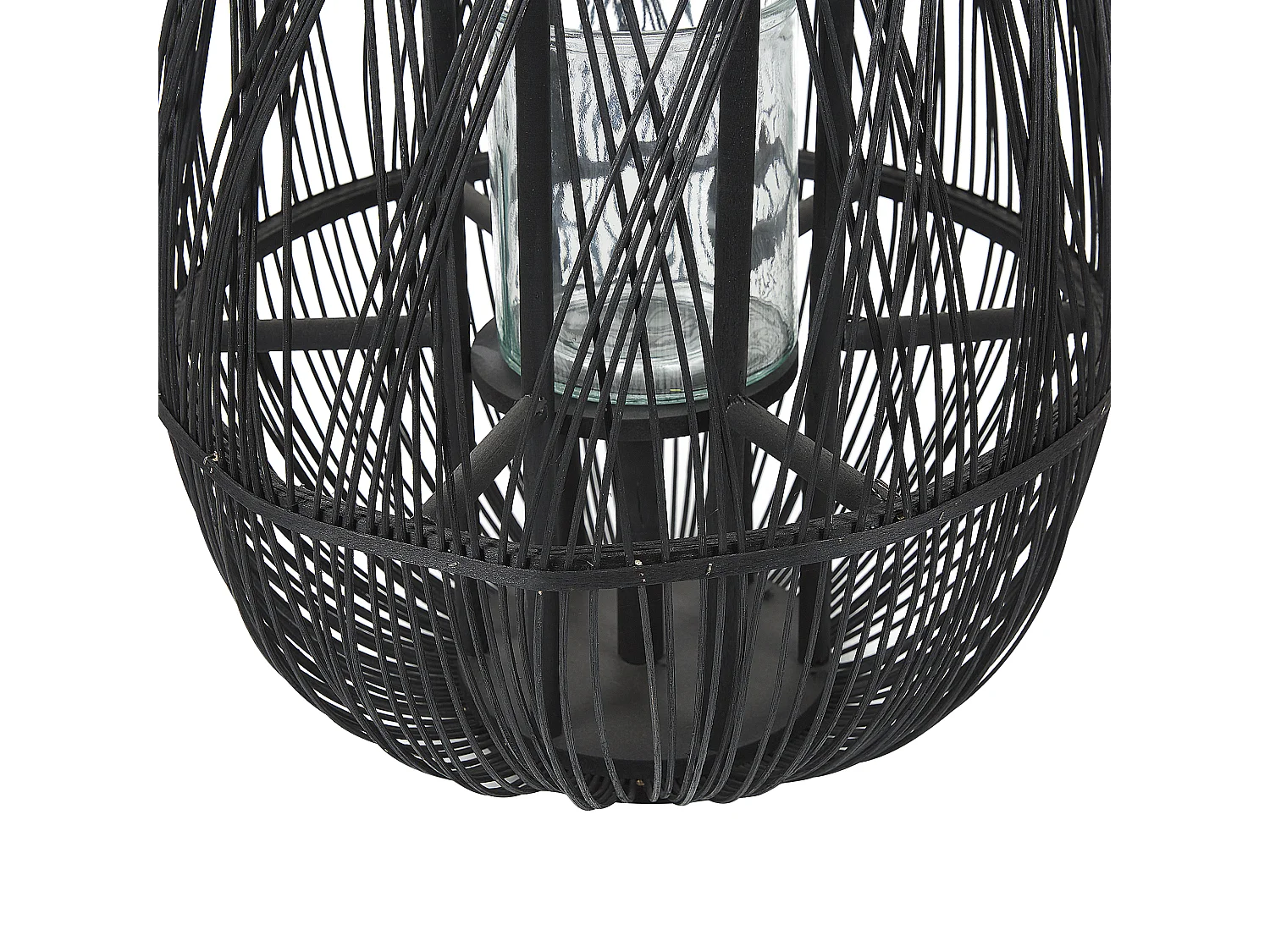 Lantaarn TONGA Bamboehout 56 cm Zwart