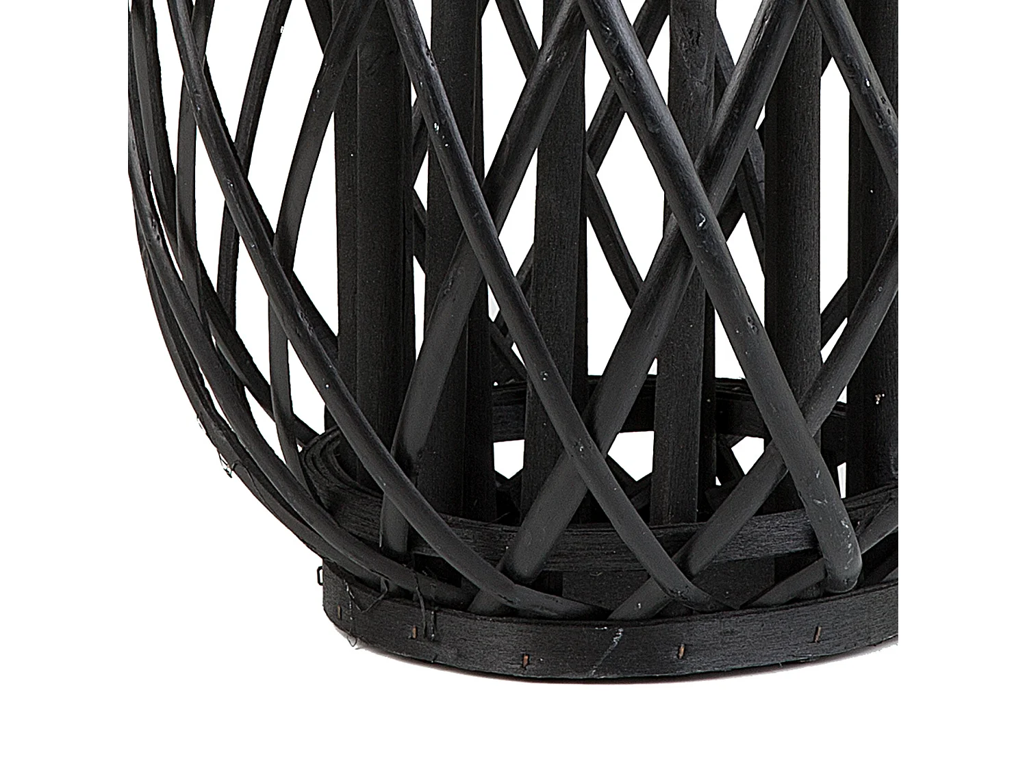 Lanterne MAURITIUS Bois de saule 40 cm Noir