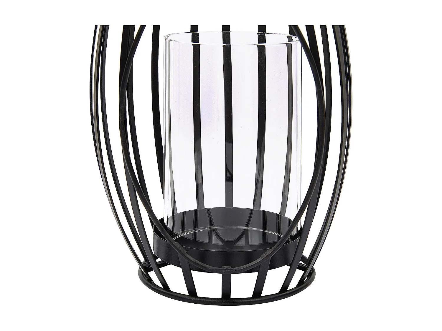 Laterne LOMBOK Metall 38 cm Schwarz