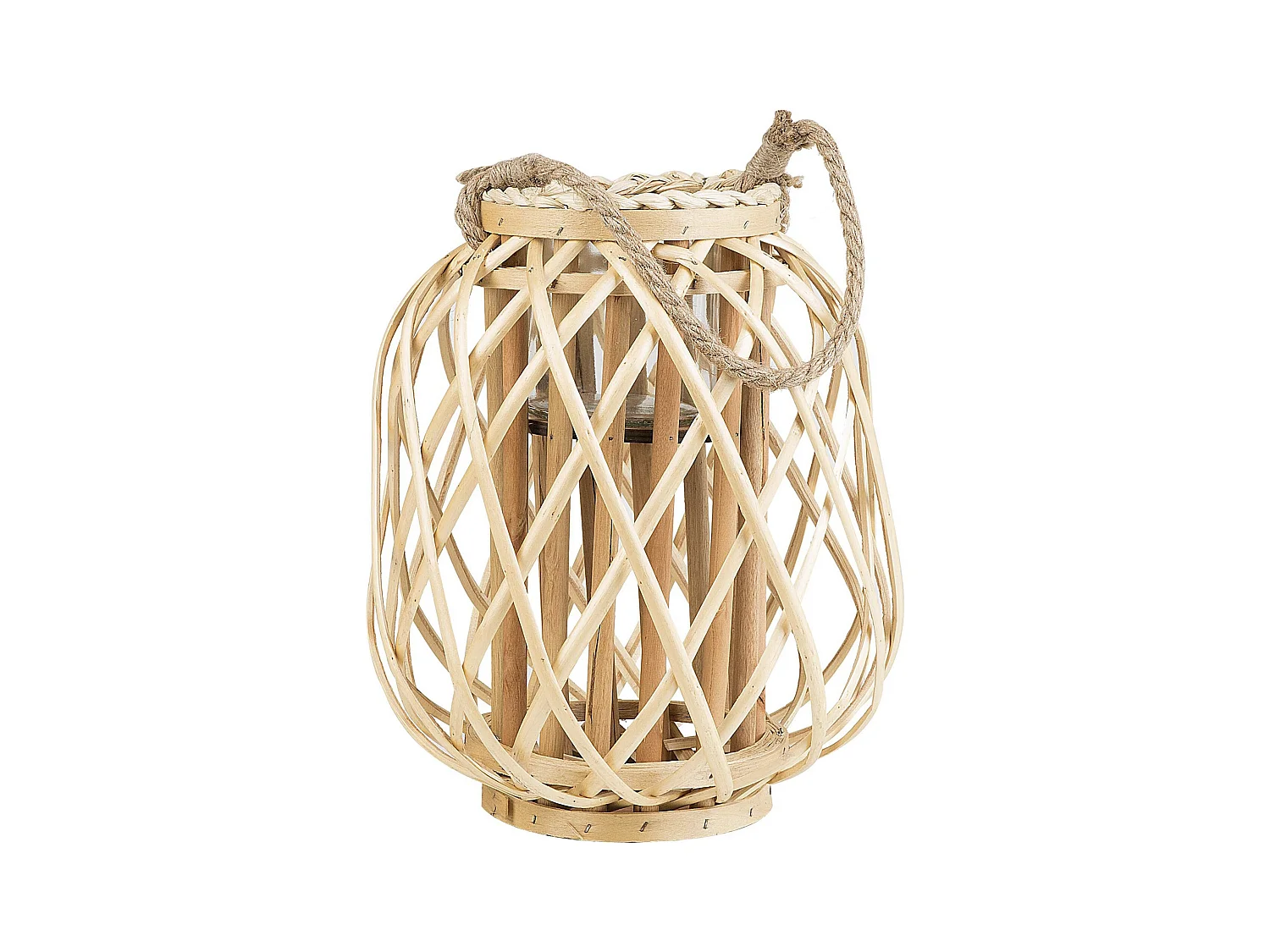 Lanterne MAURITIUS Bois de saule 30 cm Naturel