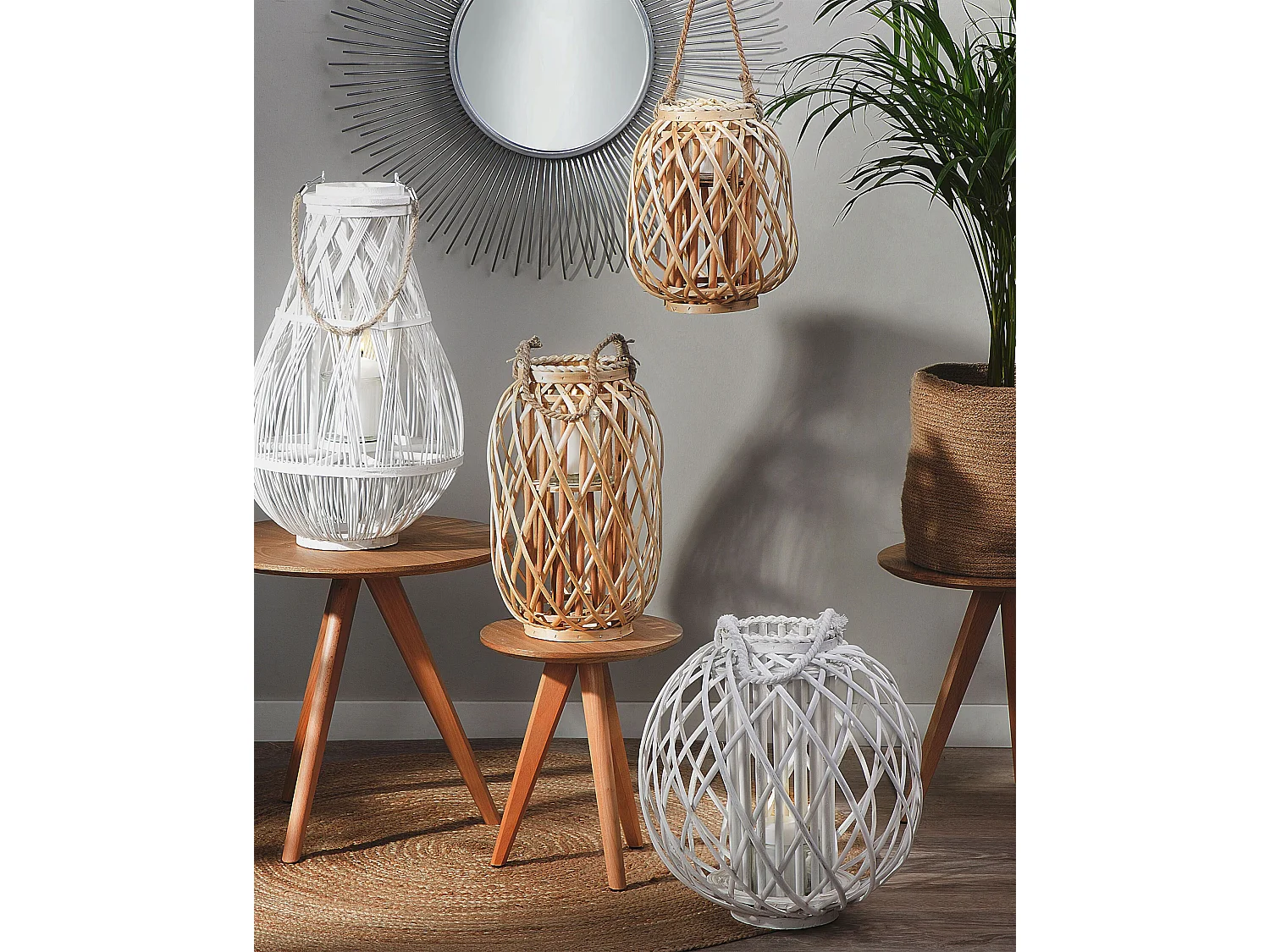 Lantaarn MAURITIUS Hout 30 cm Natuurlijk