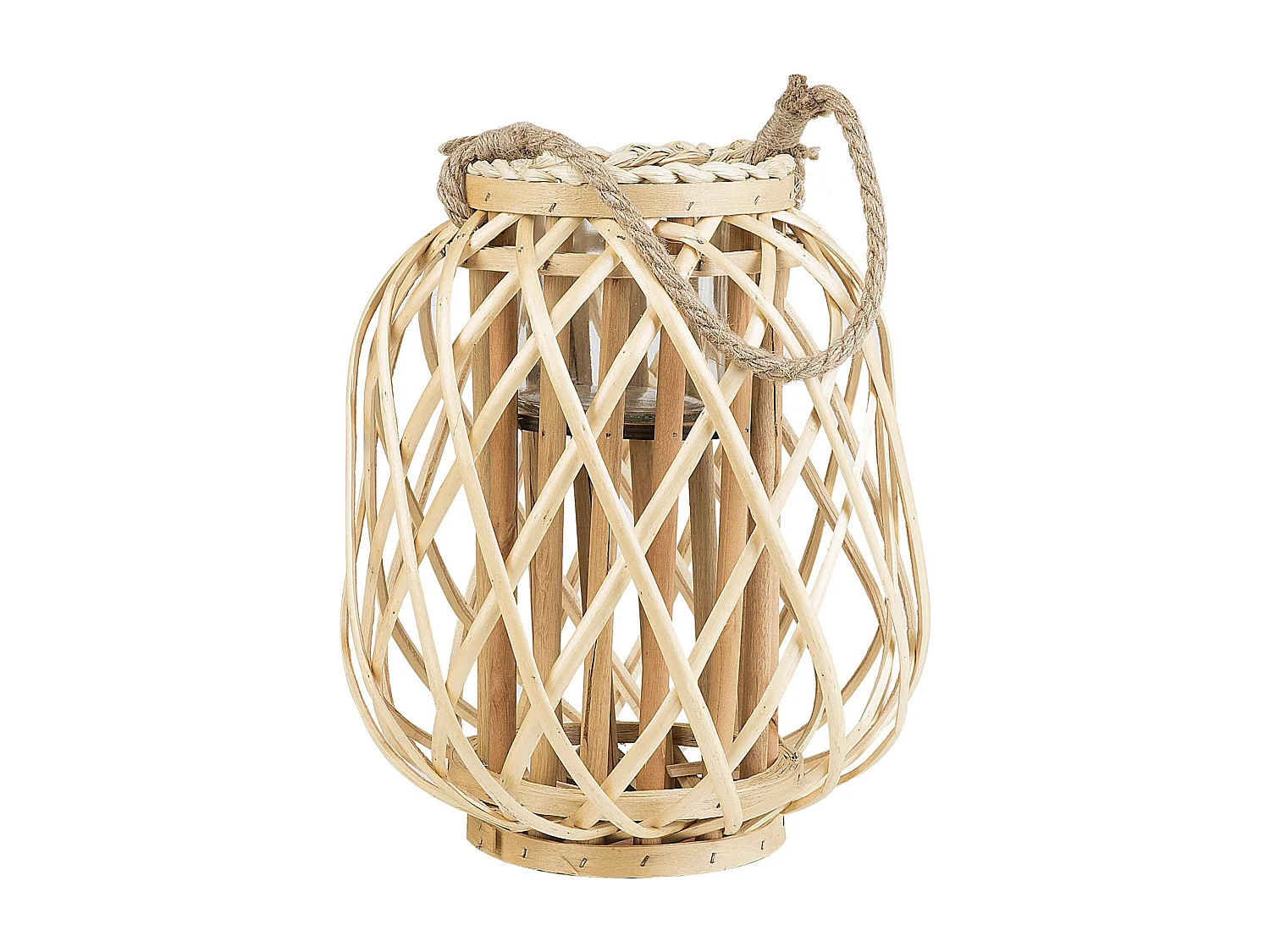 Lanterne MAURITIUS Bois de saule 30 cm Naturel