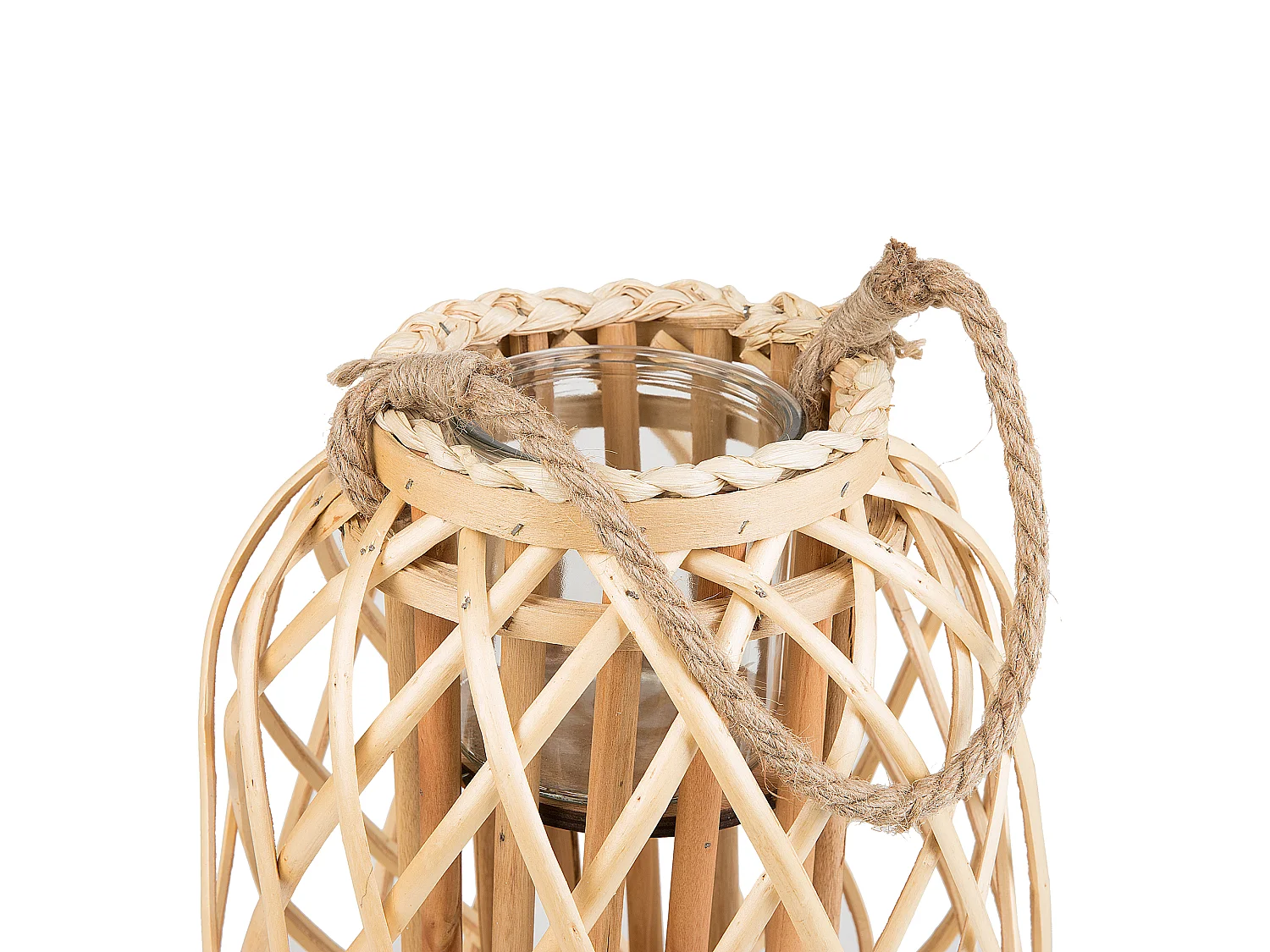 Lanterne MAURITIUS Bois de saule 30 cm Naturel