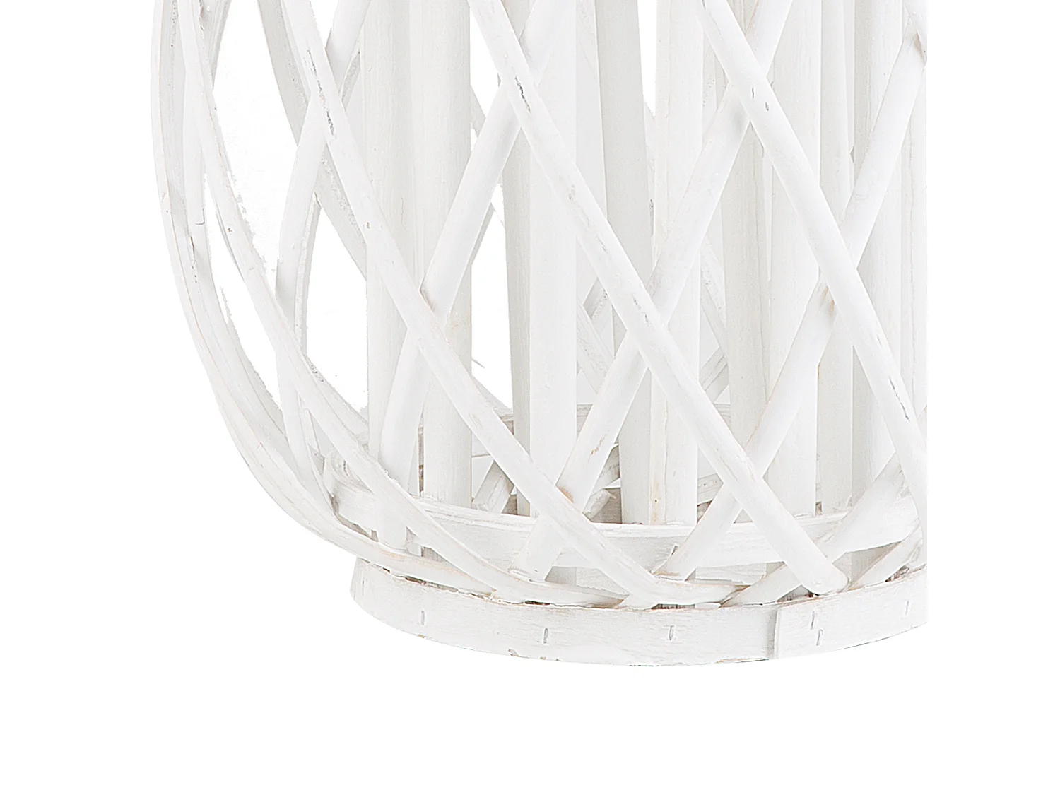 Lanterne MAURITIUS Bois de saule 40 cm Blanc