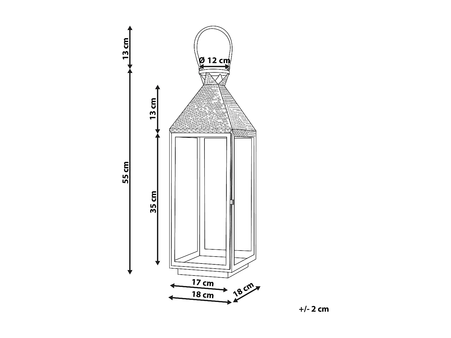 Lantaarn BALI RVS 55 cm Zilver