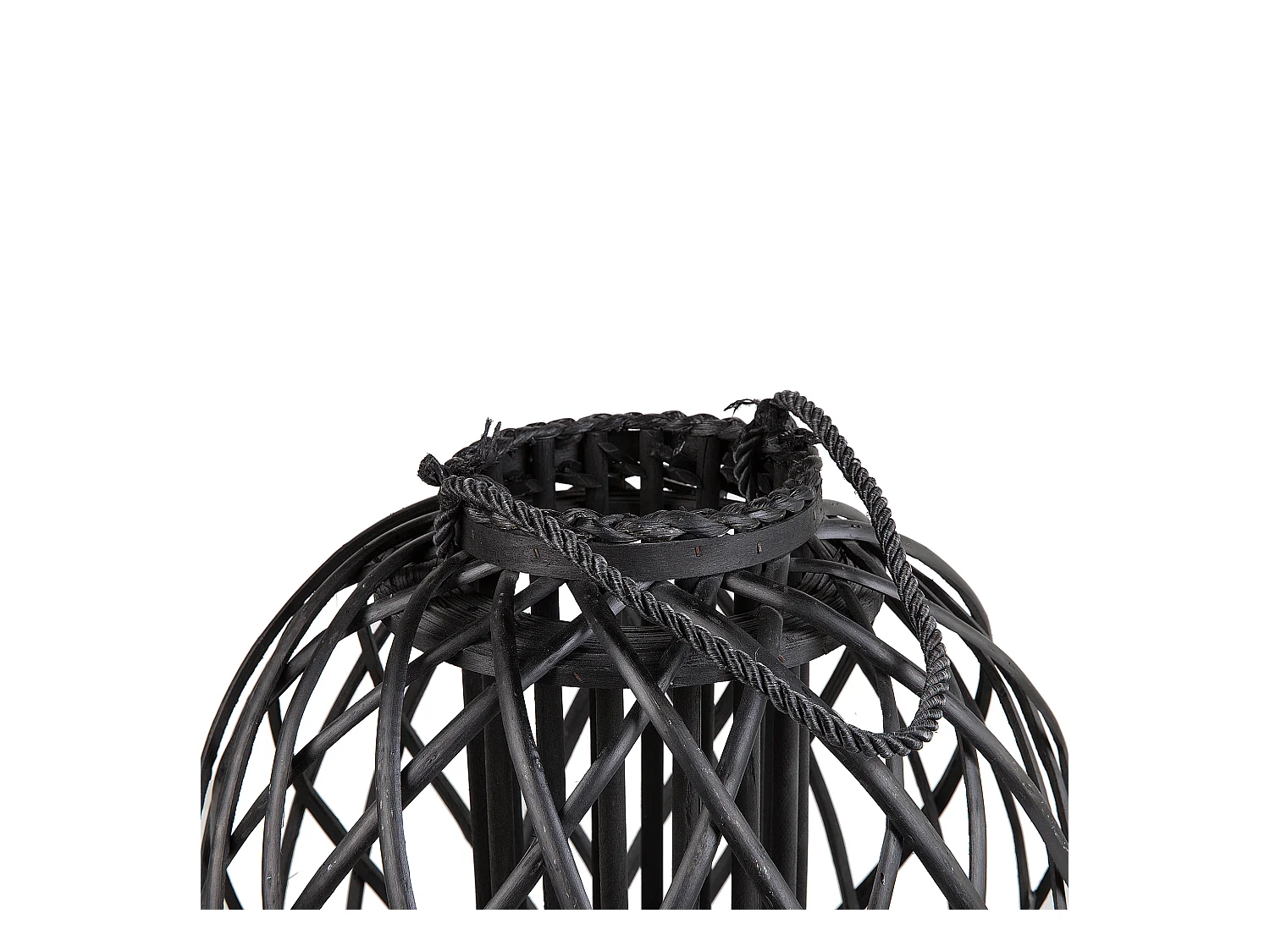 Lanterne SAMOA Bois de saule 41 cm Noir