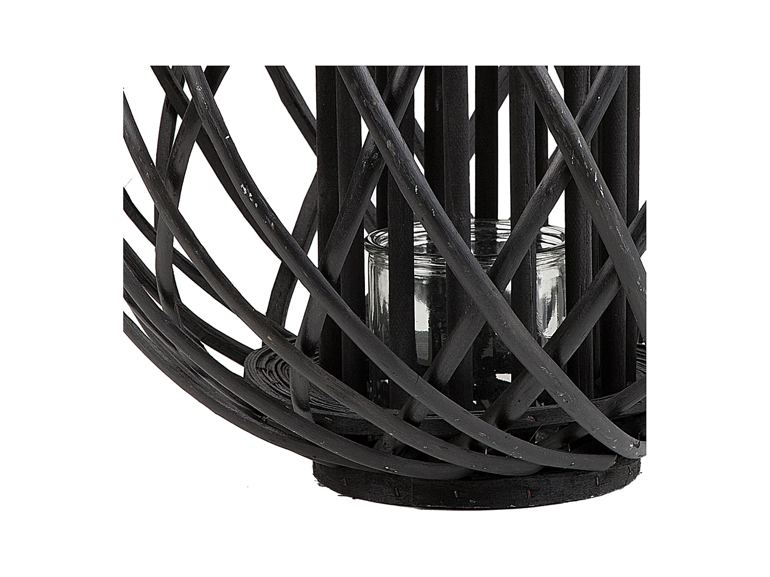 Lanterne SAMOA Bois de saule 41 cm Noir