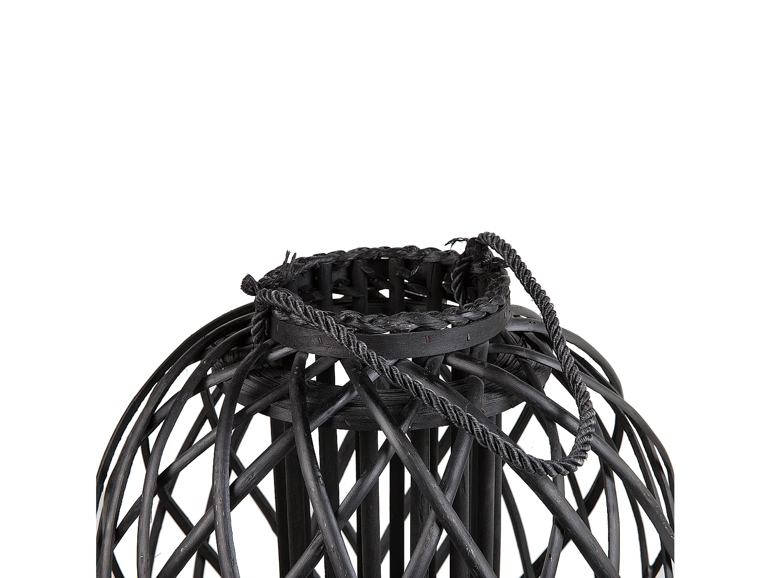 Lanterne SAMOA Bois de saule 41 cm Noir