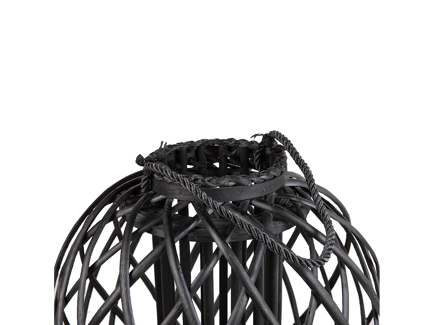 Lanterne SAMOA Bois de saule 41 cm Noir