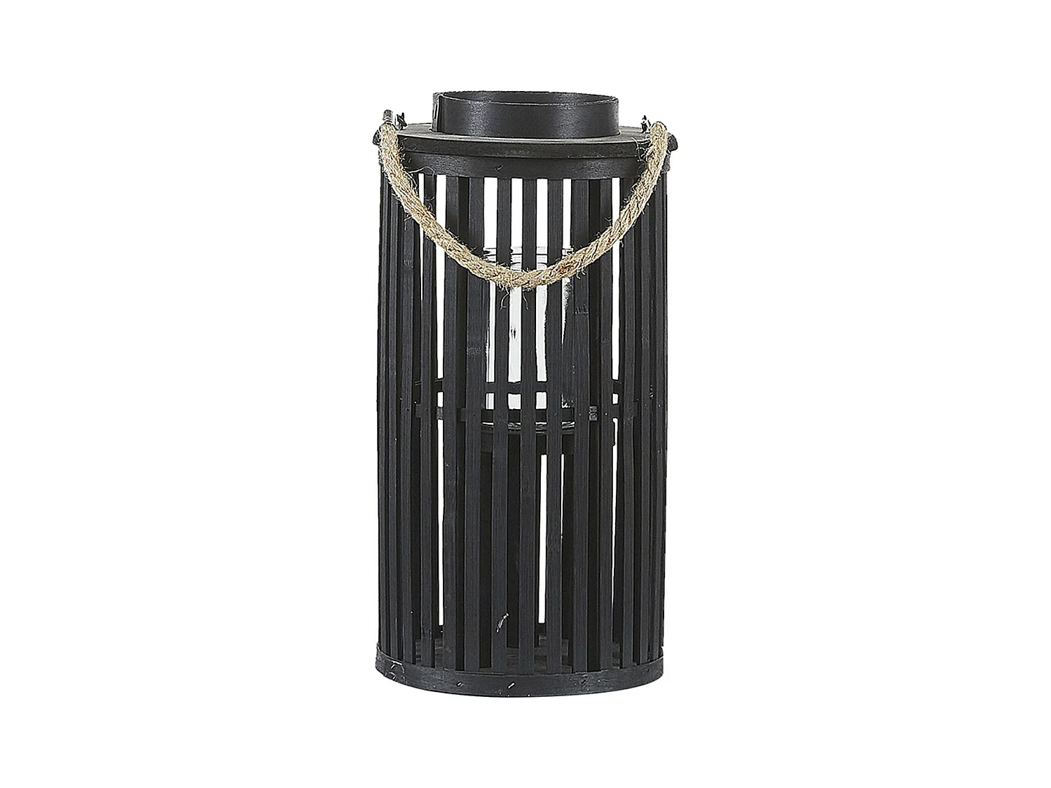 Lanterne LUZON Bois de saule 40 cm Noir