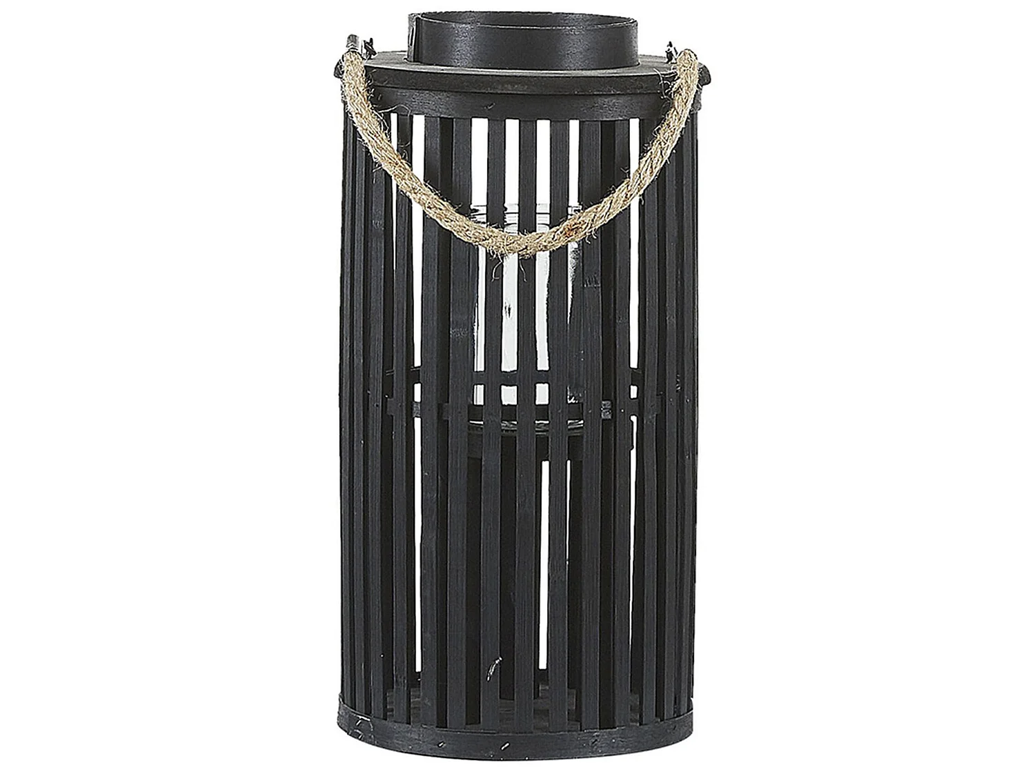 Lantern LUZON Willow Wood 40 cm Black