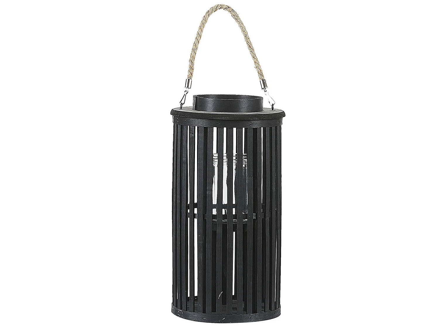 Lantern LUZON Willow Wood 40 cm Black