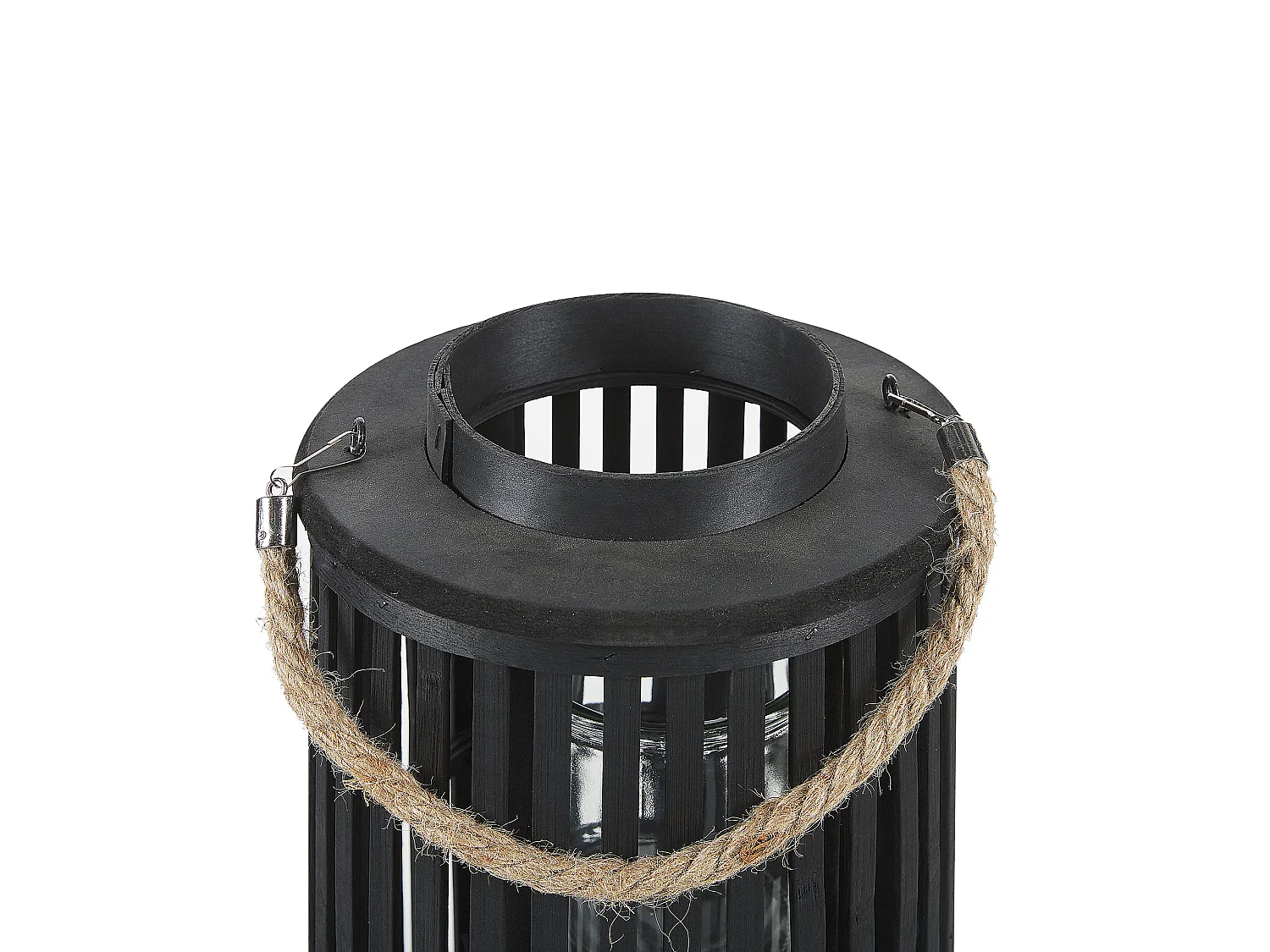 Lantern LUZON Willow Wood 40 cm Black