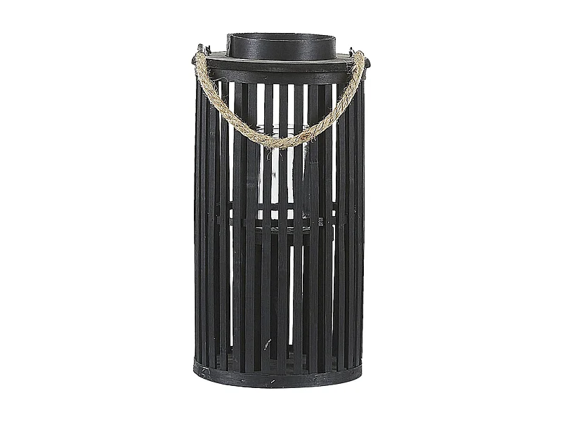 Lanterne LUZON Bois de saule 40 cm Noir