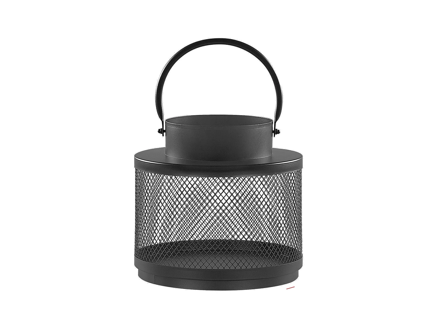 Moderne Laterne schwarz aus Metall 19 cm Metallgitter und Henkel rund Yamdena
