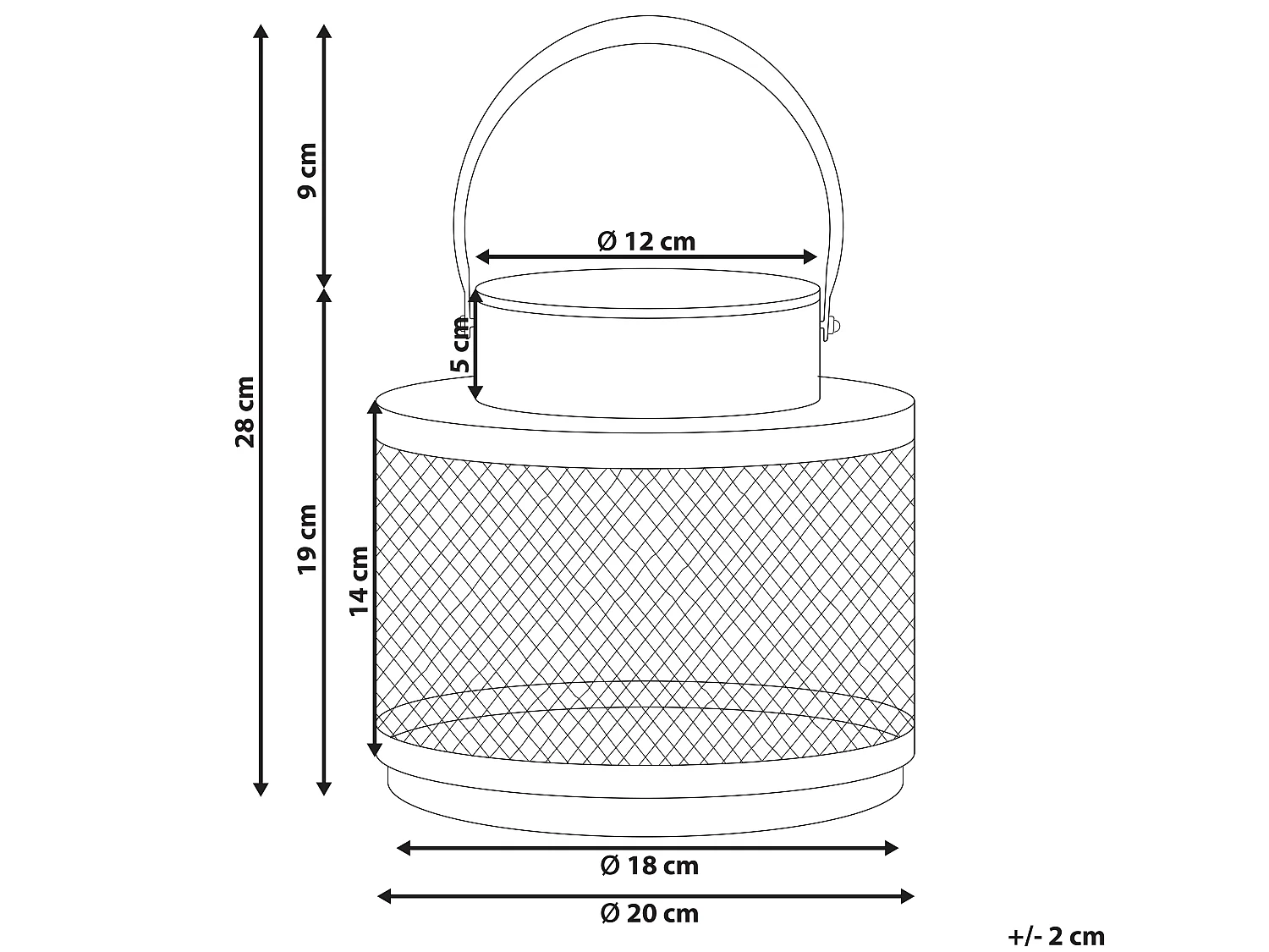Lanterne YAMDENA Métal 19 cm Noir