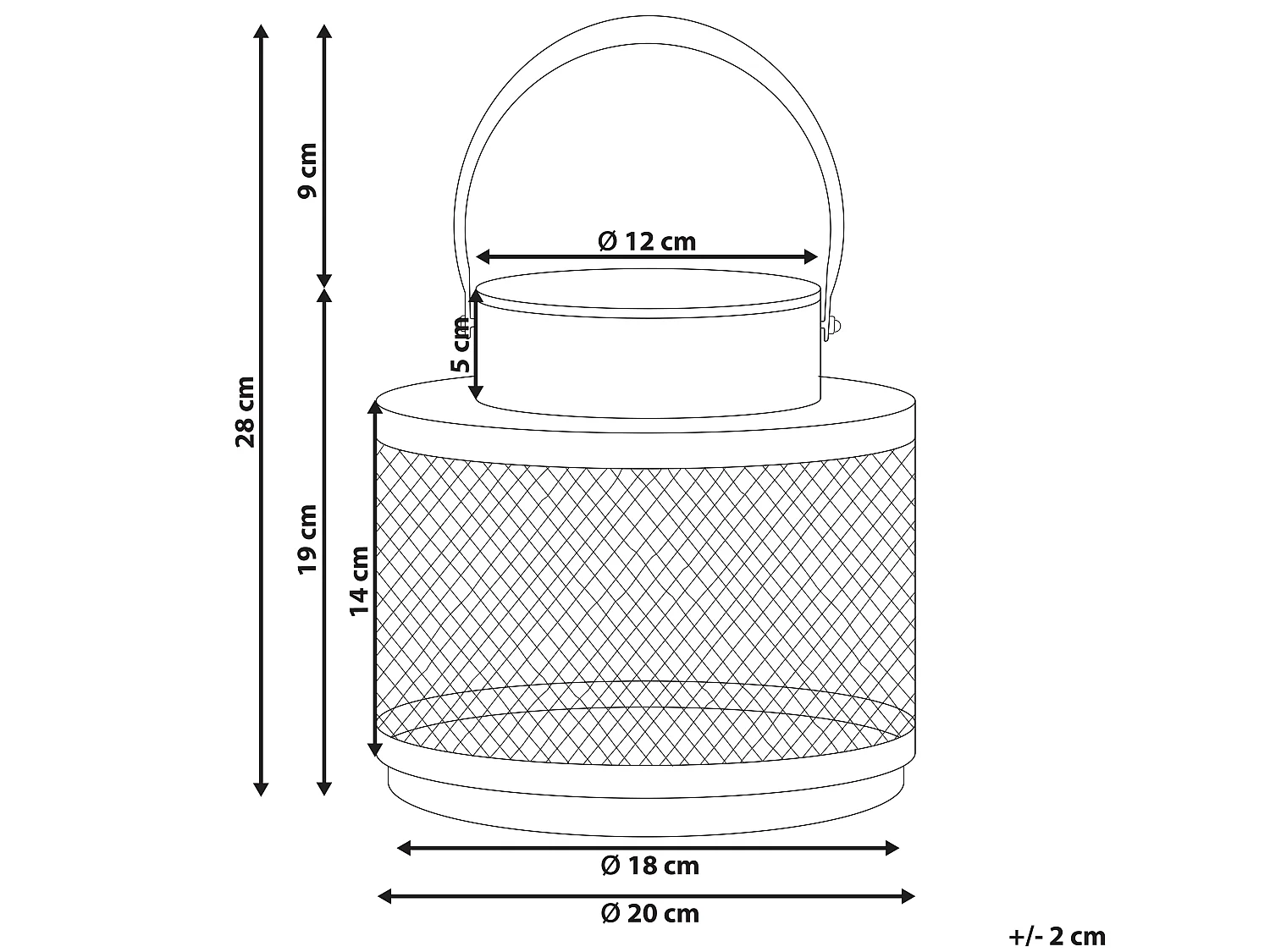 Lanterna YAMDENA Metallo 19 cm Nero