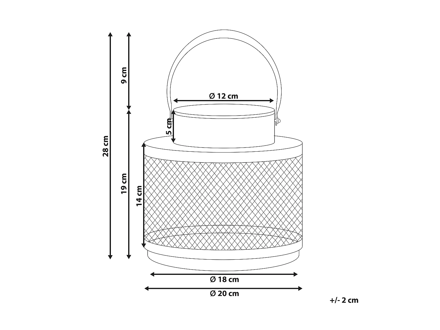 Lanterna YAMDENA Metallo 19 cm Nero